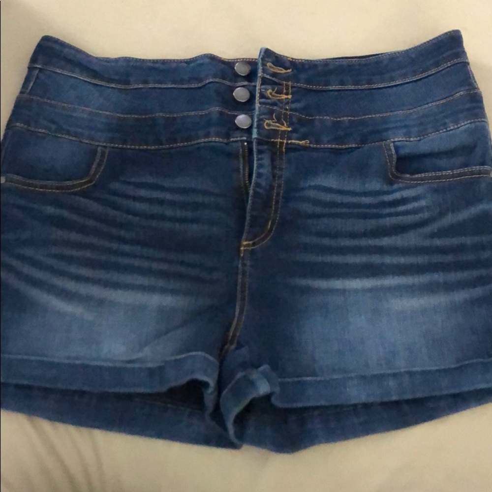 High rise jean shorts